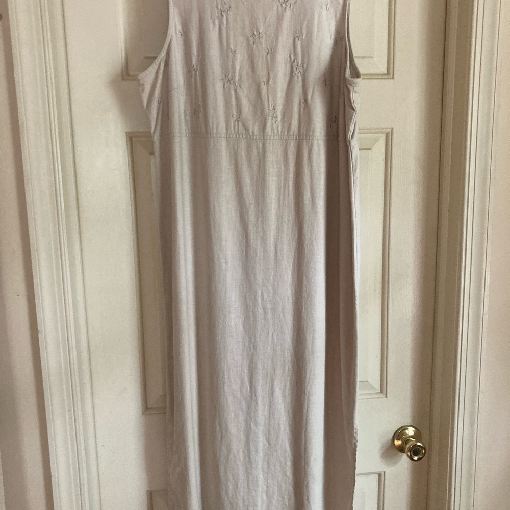 STYLE AND COMPANY linen/cotton Sleeveless Cream Dress